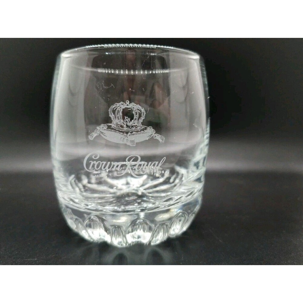 Crown Royal Whiskey Rocks Glass w/ Crown on Pillow Logo